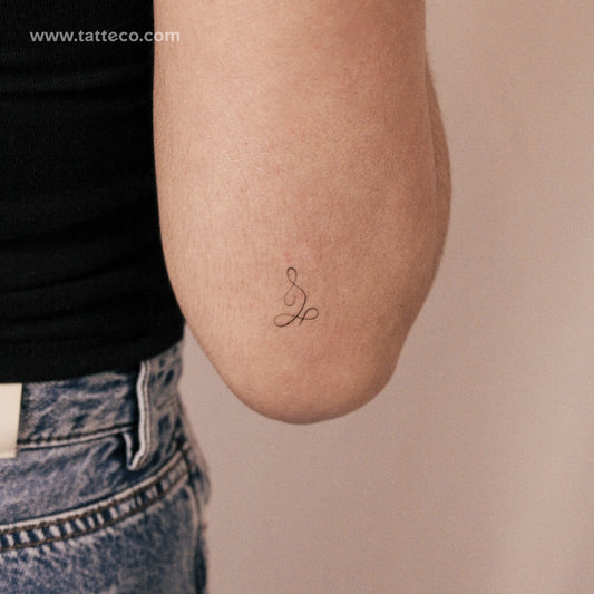 Tatuaje semipermanente Unalome de meditación (pequeño) - Juego de 2