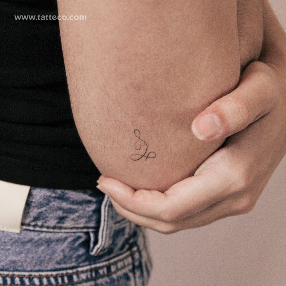 Small Meditation Unalome Semi-Permanent Tattoo - Set of 2