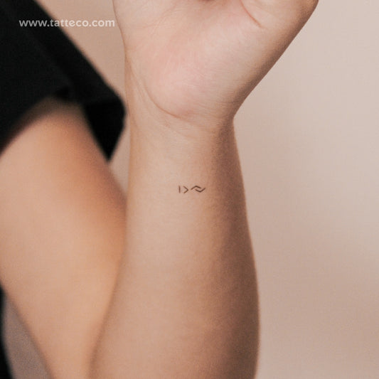 Tatuaje semipermanente pequeño con el símbolo "Soy más grande que mis altibajos" (juego de 2)