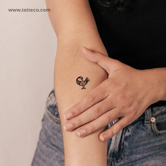 Tatuaje semipermanente de pájaro Sankofa - Juego de 2