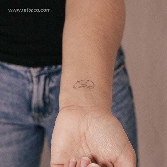 Sleeping Cat Semi-Permanent Tattoo - Set of 2