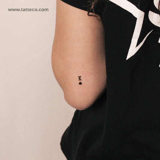 Small King Of Spades Semi-Permanent Tattoo - Set of 2