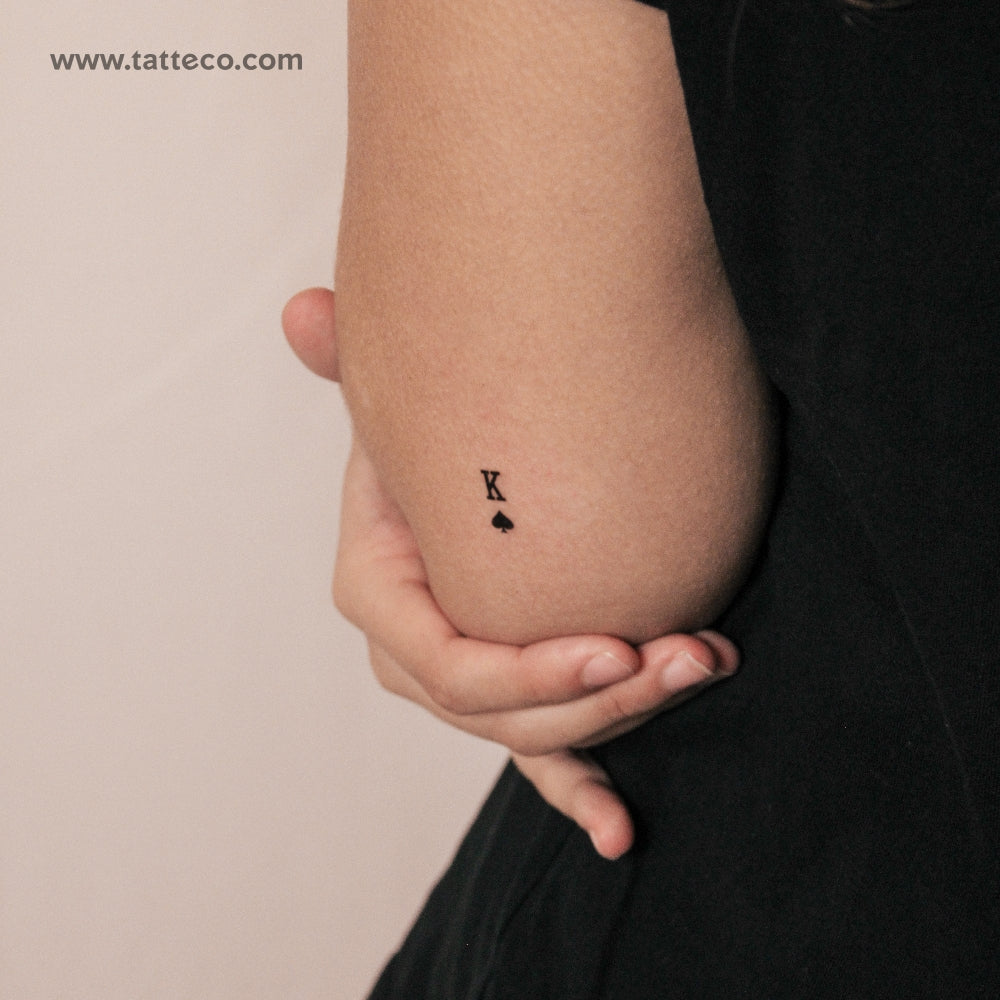 Small King Of Spades Semi-Permanent Tattoo - Set of 2