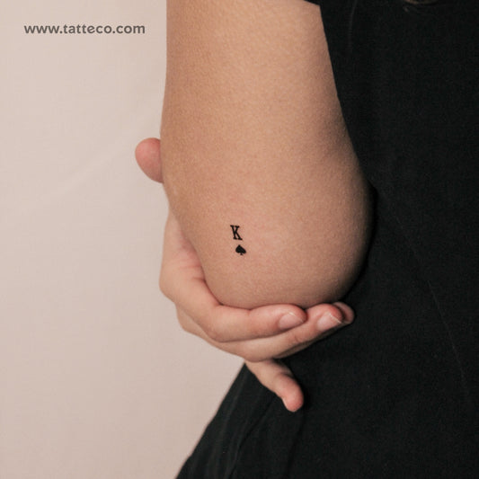 Small King Of Spades Semi-Permanent Tattoo - Set of 2