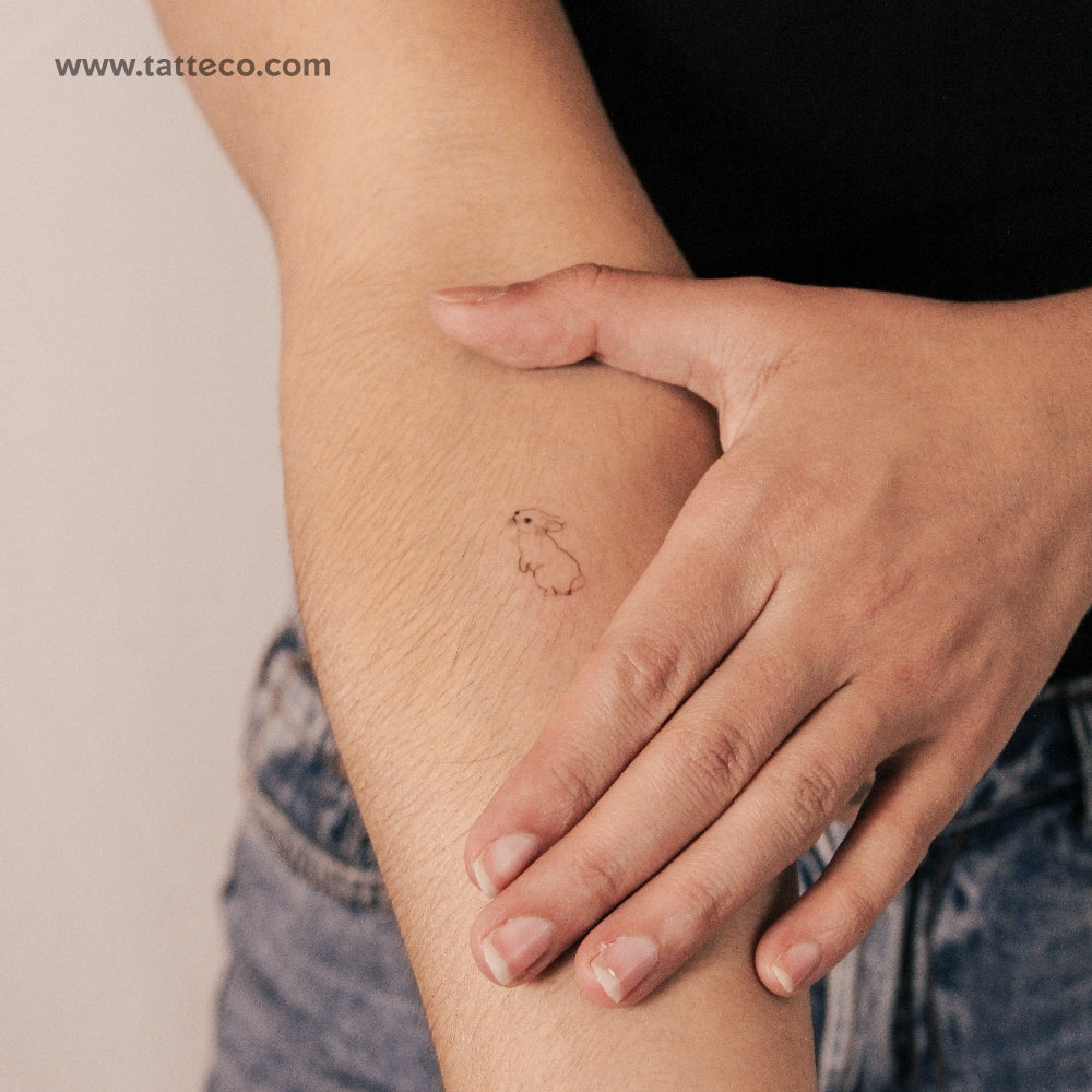 Standing Rabbit Semi-Permanent Tattoo - Set of 2