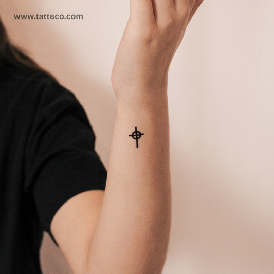 Tatuaje semipermanente de cruz celta (juego de 2)