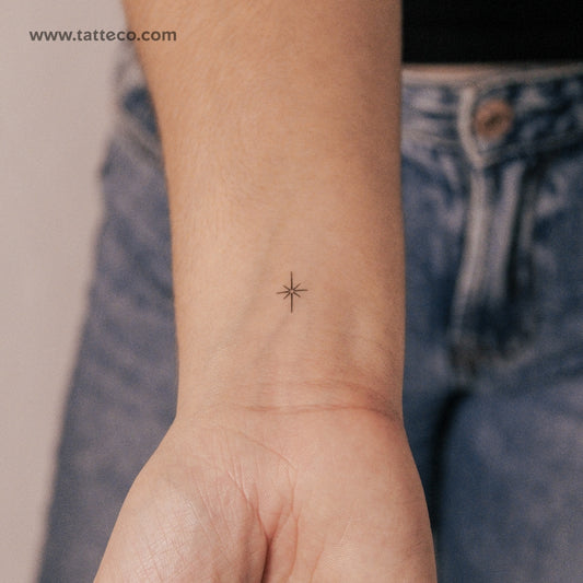 Tatuaje semipermanente de estrella del norte diminuta (juego de 2)