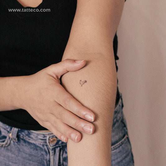 Tatuaje semipermanente de gallo pequeño (juego de 2)