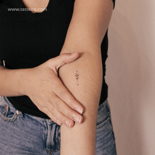 Tatuaje semipermanente ornamental Lotus Unalome - Juego de 2