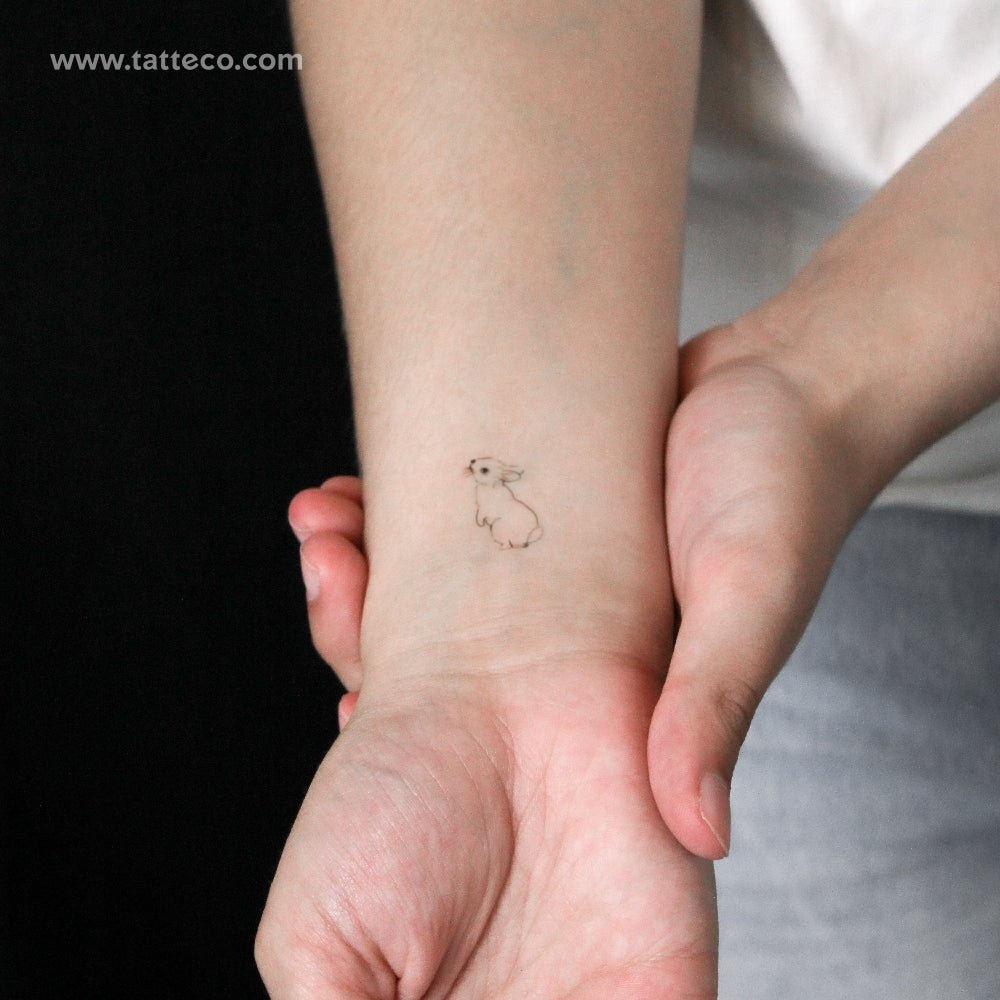 Standing Rabbit Semi-Permanent Tattoo - Set of 2
