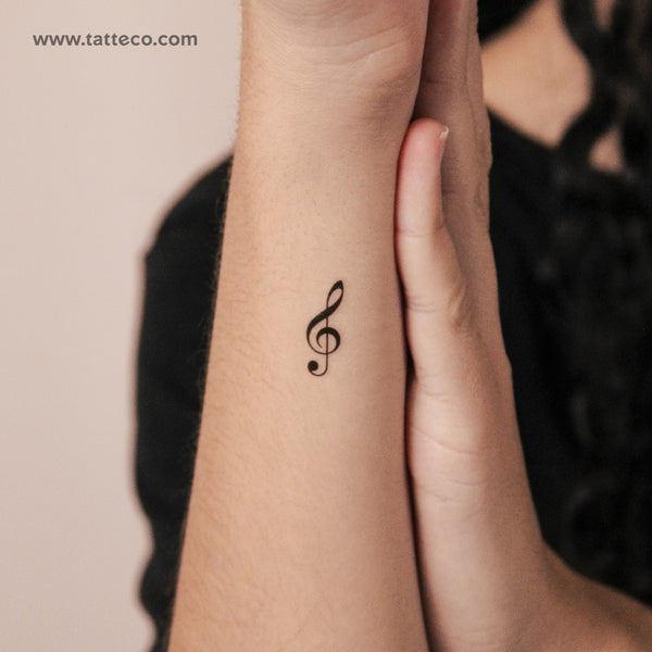 Treble Clef Semi-Permanent Tattoo - Set of 2