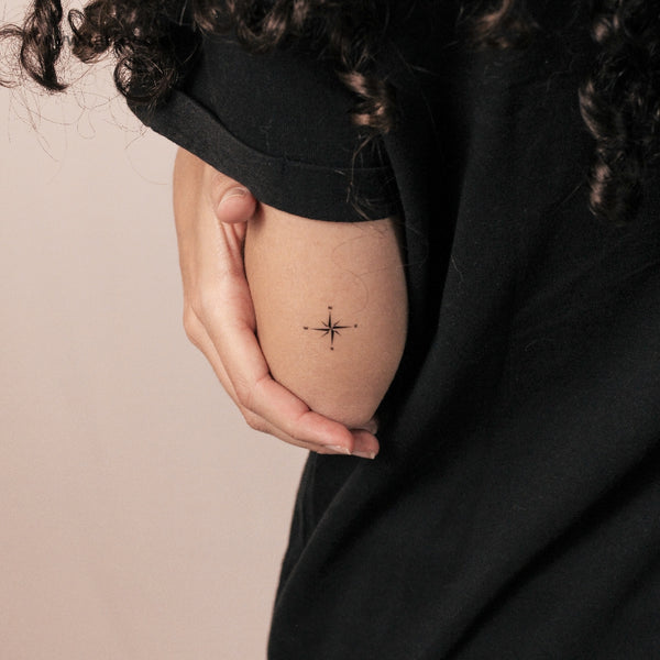 Small Compass Rose 2-Week Temporary Tattoo - Set of 2