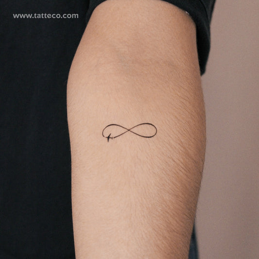 Tatuaje semipermanente del símbolo del infinito de un avión (juego de 2)