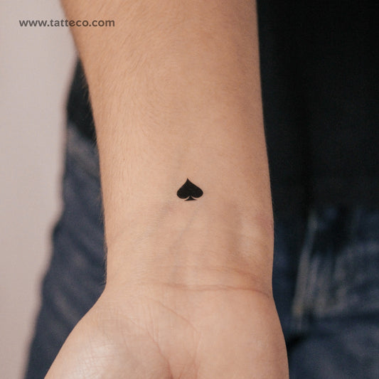 Spade Playing Card Suit Semi-Permanent Tattoo - Set of 2