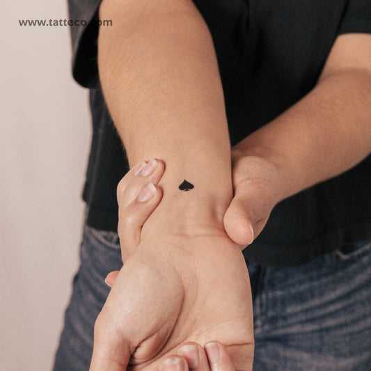 Spade Playing Card Suit Semi-Permanent Tattoo - Set of 2
