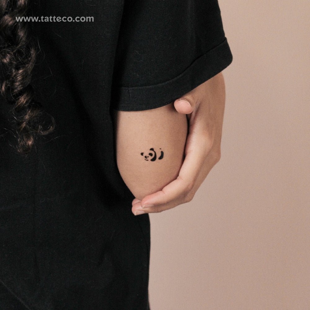 Tatuaje semipermanente de oso panda (juego de 2)