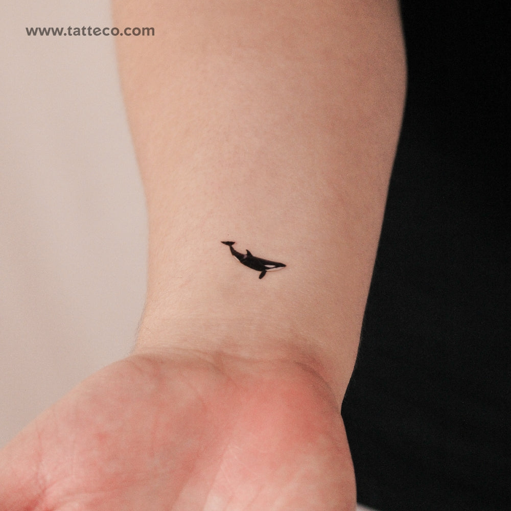 Tatuaje semipermanente de orca (pequeño) - Juego de 2