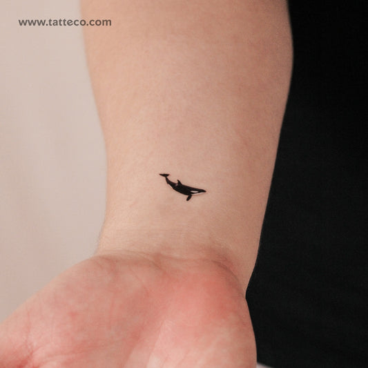 Tatuaje semipermanente de orca (pequeño) - Juego de 2