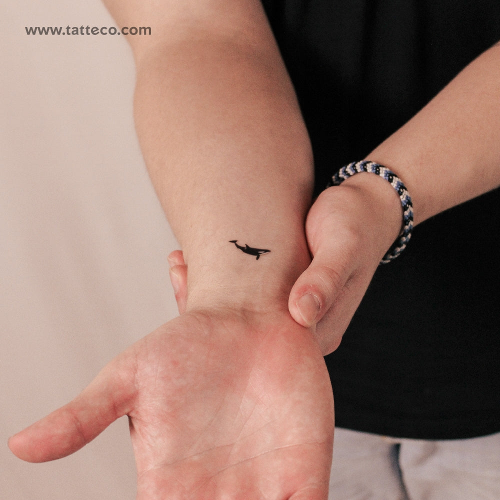 Tatuaje semipermanente de orca (pequeño) - Juego de 2