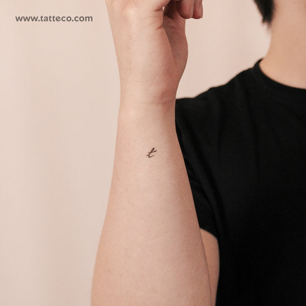 T Handwritten Letter Semi-Permanent Tattoo - Set of 2