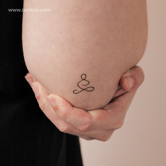 Tatuaje semipermanente de meditación minimalista (juego de 2)