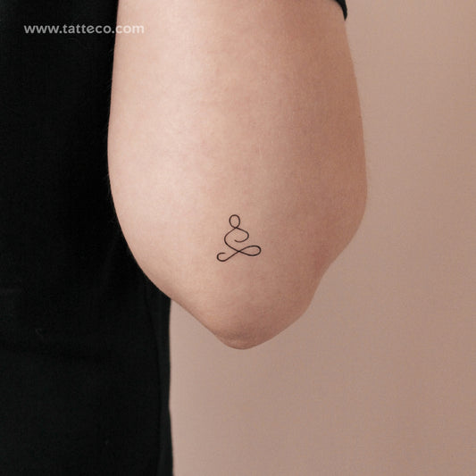 Tatuaje semipermanente de meditación minimalista (juego de 2)