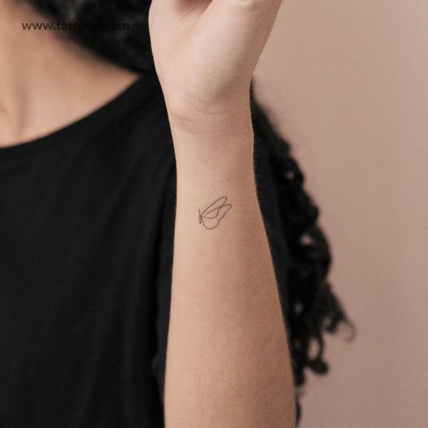 Continuous Line Butterfly Semi-Permanent Tattoo - Set of 2