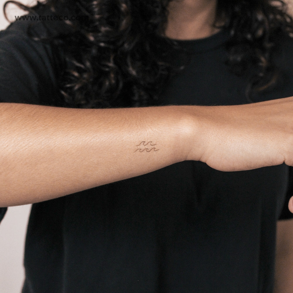 Tatuaje semipermanente de olas marinas - Juego de 2