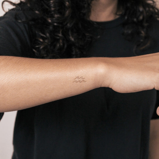Tatuaje semipermanente de olas marinas - Juego de 2