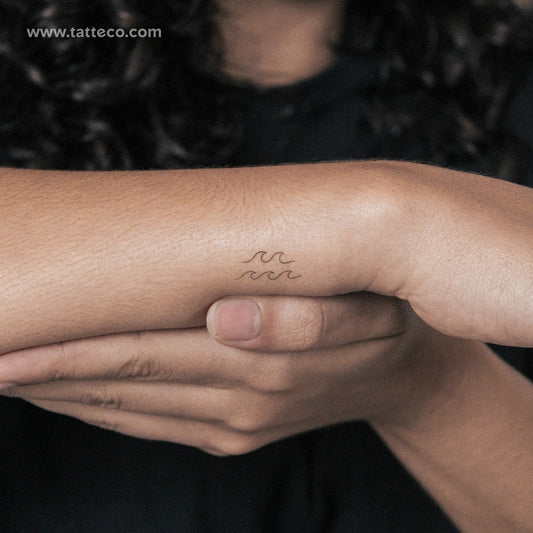 Tatuaje semipermanente de olas marinas - Juego de 2