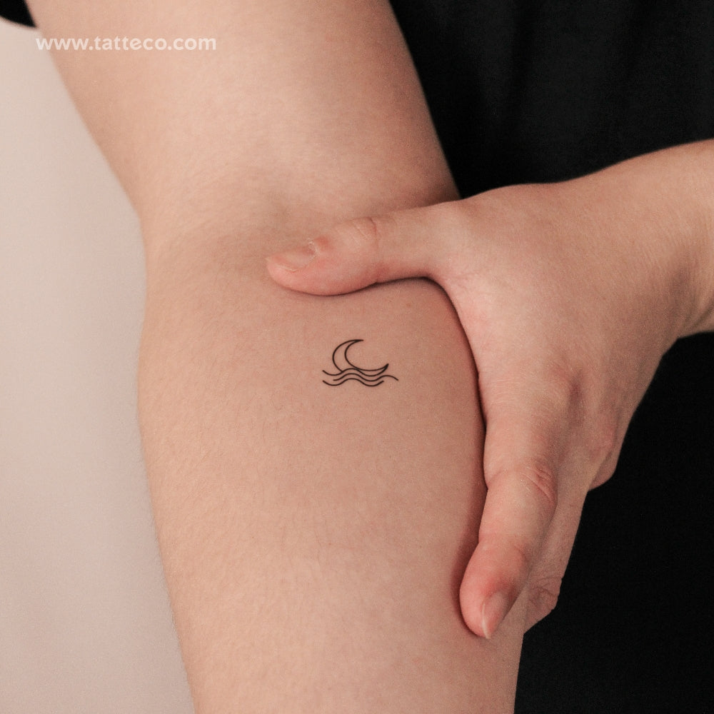 Sea Moon Semi-Permanent Tattoo - Set of 2
