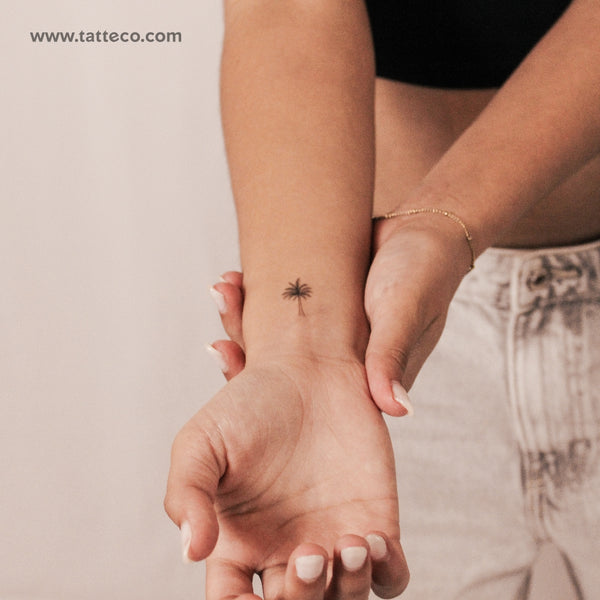 Tatuaje semipermanente de palmera - Juego de 2