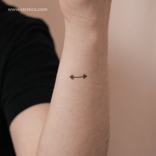 Little Dumbbell Semi-Permanent Tattoo - Set of 2
