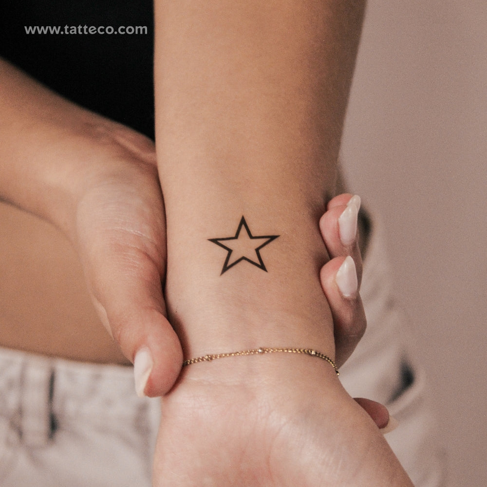 Star Outline Semi-Permanent Tattoo - Set of 2