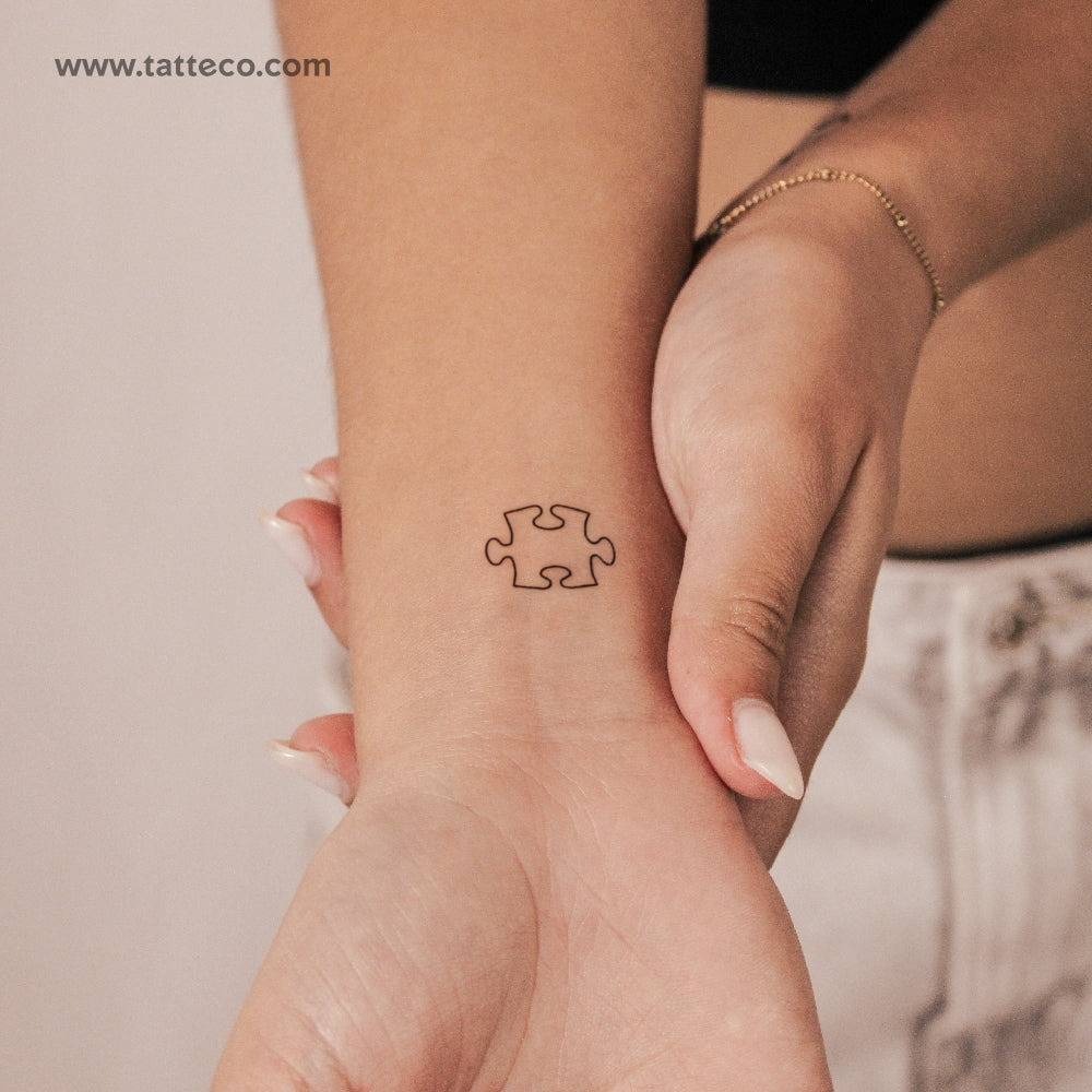 Tatuaje semipermanente de pieza de rompecabezas (juego de 2)