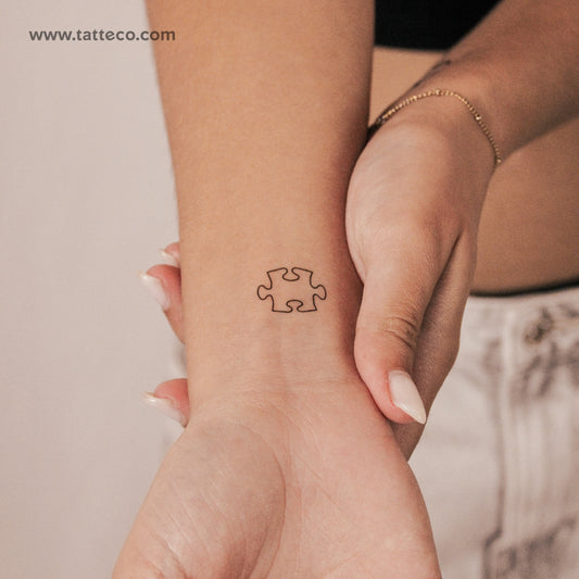 Tatuaje semipermanente de pieza de rompecabezas (juego de 2)