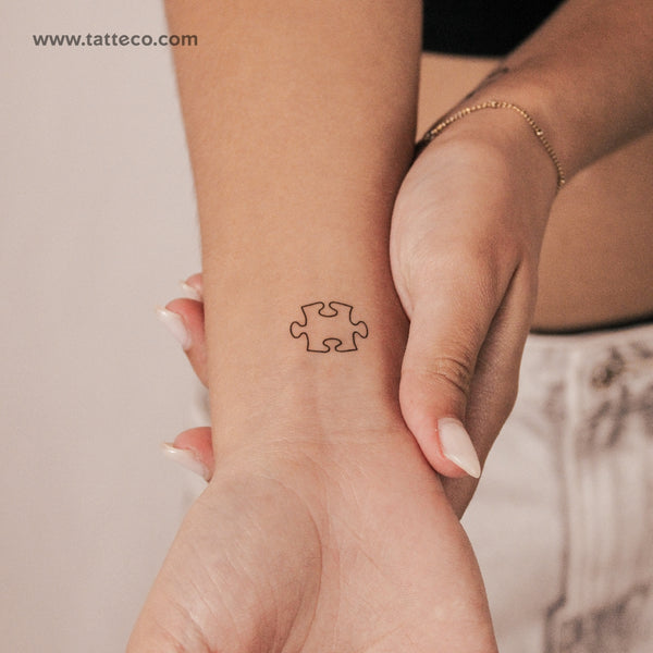 Puzzle Piece Semi-Permanent Tattoo - Set of 2