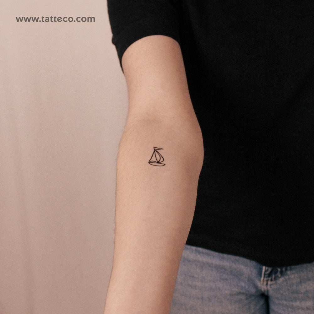 Sailboat Semi-Permanent Tattoo - Set of 2