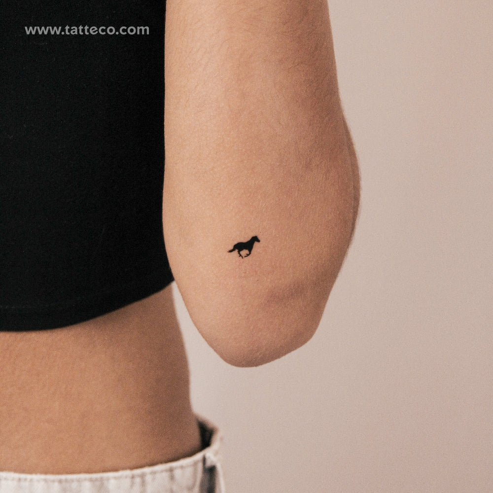 Tatuaje semipermanente de caballo negro - Juego de 2