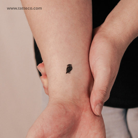 Tatuaje semipermanente de búho diminuto (juego de 2)