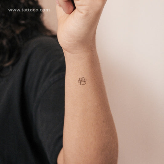 Little Paw Outline Semi-Permanent Tattoo - Set of 2