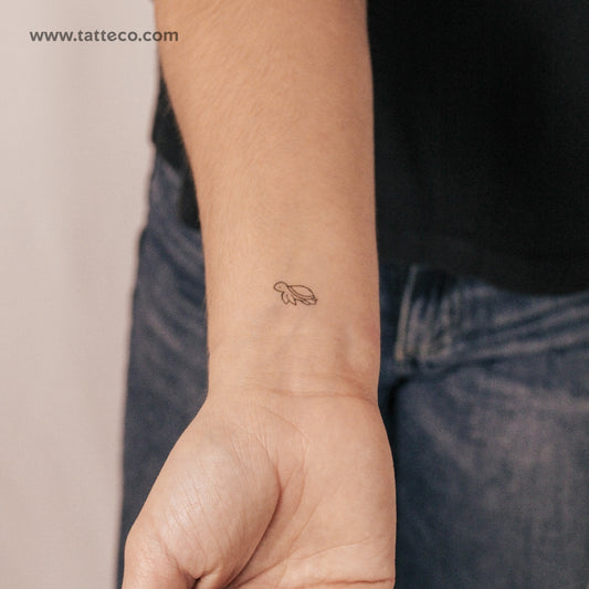 Tatuaje semipermanente de tortuga pequeña - Juego de 2