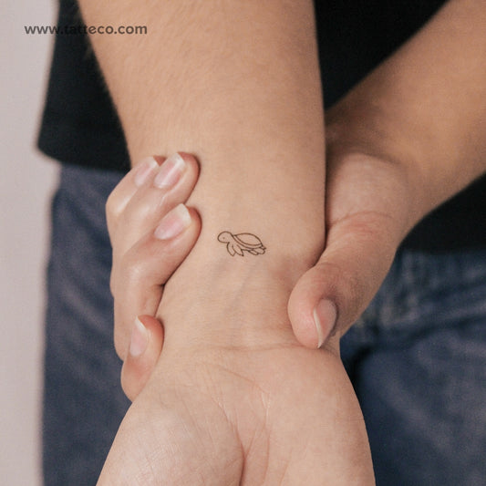 Tatuaje semipermanente de tortuga pequeña - Juego de 2