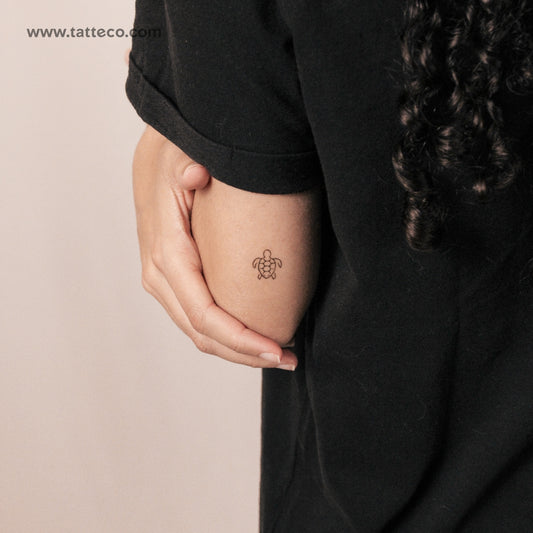Tatuaje semipermanente de tortuga pequeña - Juego de 2