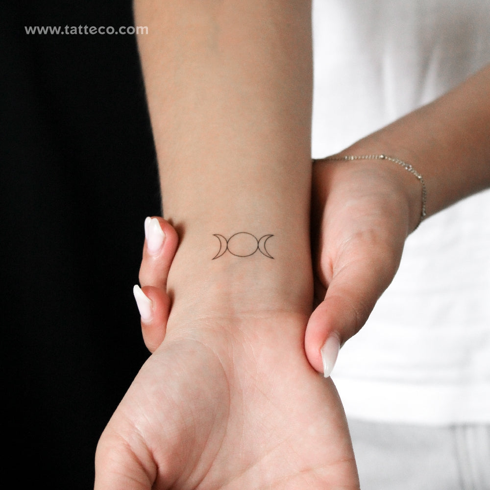 Triple Moon Semi-Permanent Tattoo - Set of 2