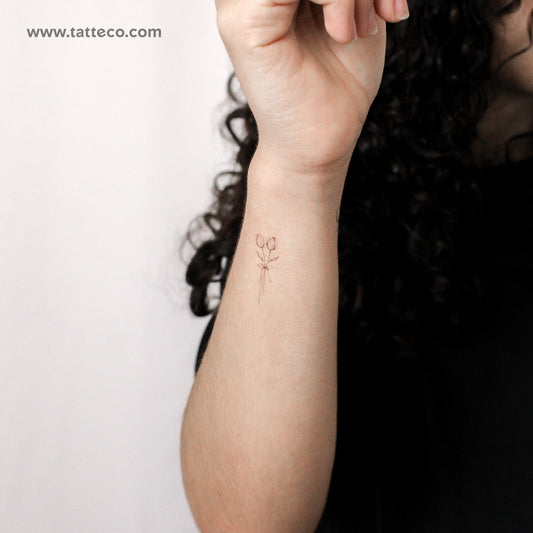 Tulip Couple By Stefano Mazza Temporary Tattoo - Set of 3