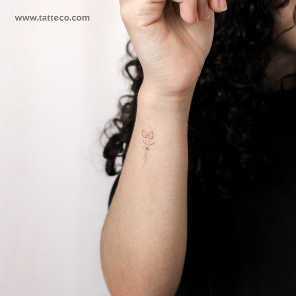 Tulip Couple By Stefano Mazza Temporary Tattoo - Set of 3