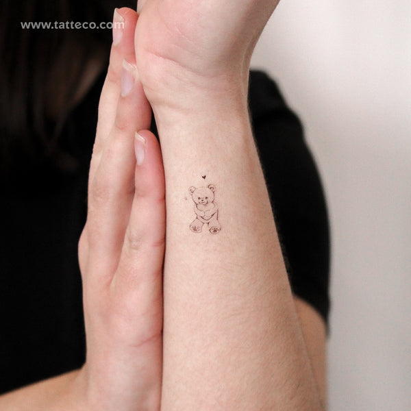 Teddy Bear By Stefano Mazza Temporary Tattoo - Set of 3