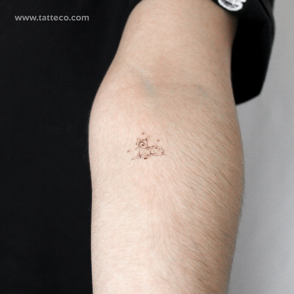 Little Fawn By Stefano Mazza Temporary Tattoo - Set of 3