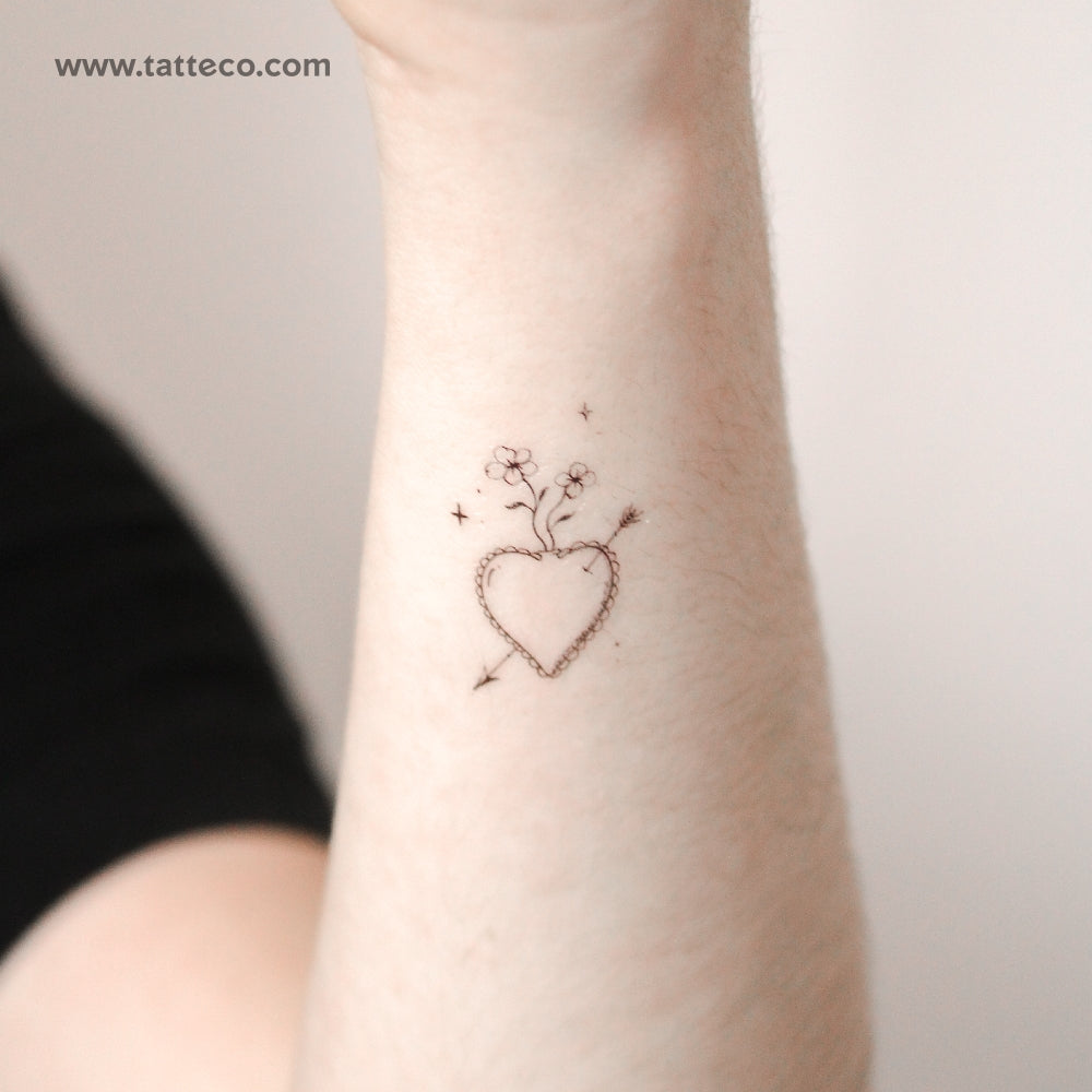 Heart And Arrow By Stefano Mazza Temporary Tattoo - Set of 3